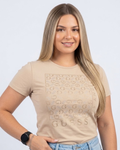 Blusa Guess color beige estampada