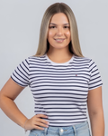 Blusa Tommy Hilfiger color blanca rayas azules