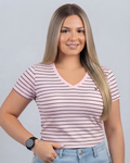 Blusa Tommy Hilfiger color rosado rayas multicolor