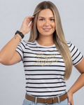 Blusa Tommy Hilfiger color blanco rayas azules