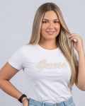 Blusa Guess color blanco estampada