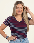 Blusa Tommy Hilfiger color azul rayas blancas y rojas