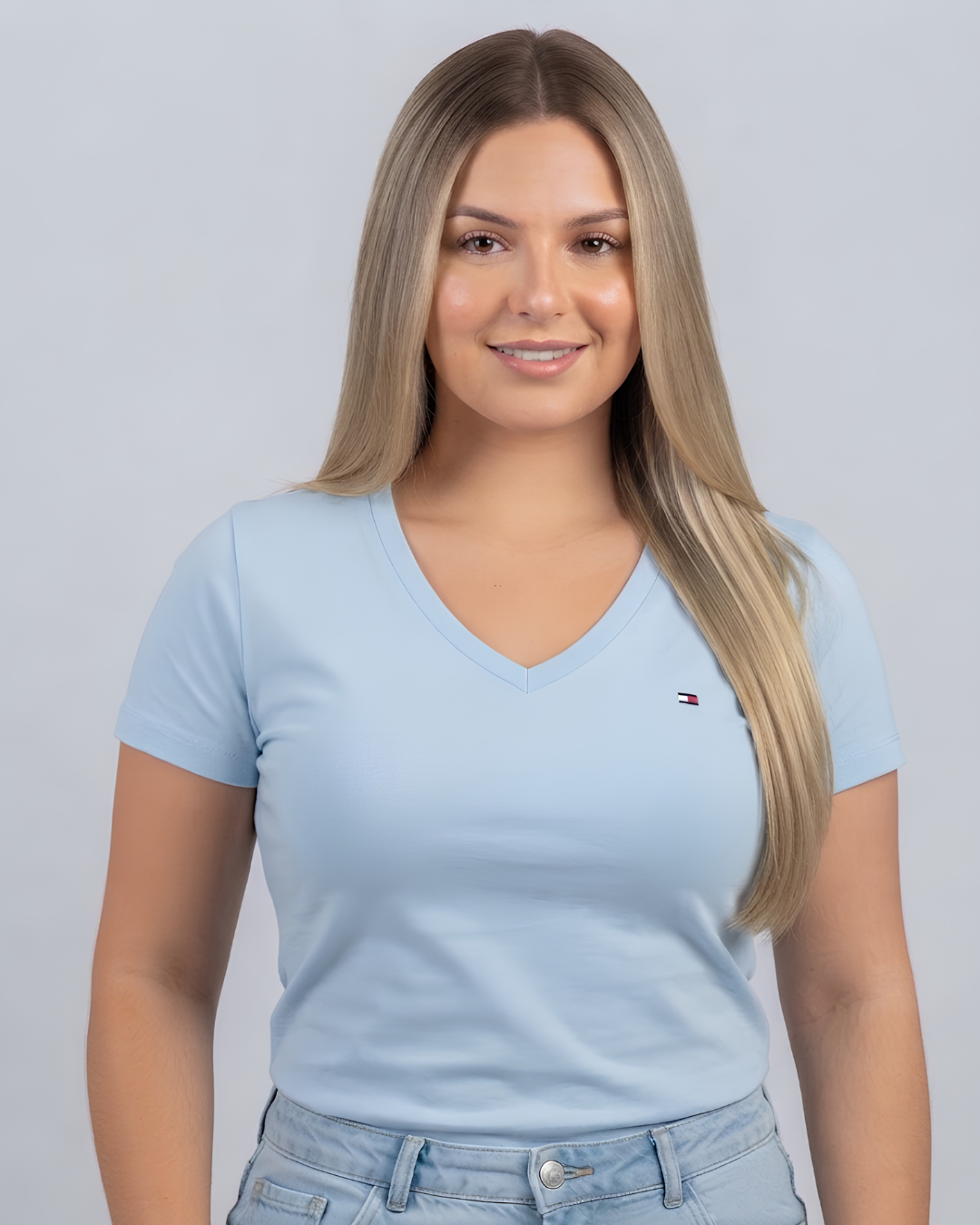 Blusa Tommy Hilfiger color celeste
