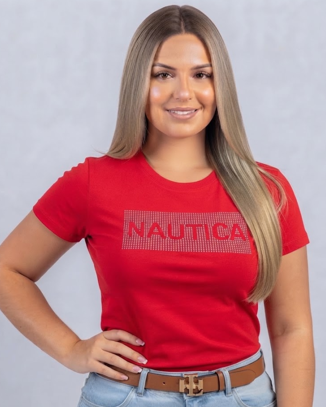 Blusa Náutica color rojo estampado