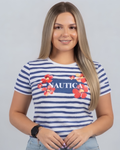 Blusa Náutica color blanca rayas azules