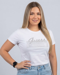 Blusa Guess color blanco estampada