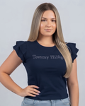 Blusa Tommy Hilfiger color azul estampada
