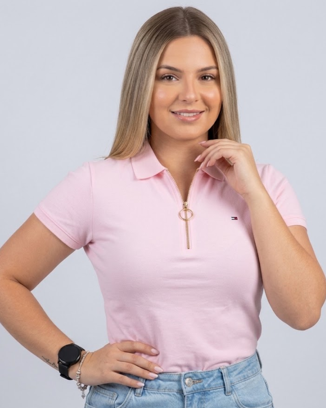 Polo Tommy Hilfiger Slim Fit color rosa