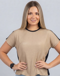 Blusa Tommy Hilfiger color dorado y azul