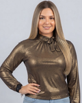 Blusa Tommy Hilfiger color bronce