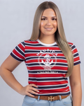 Blusa Náutica color rojo a rayas