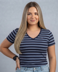 Blusa Tommy Hilfiger color azul rayas multicolor