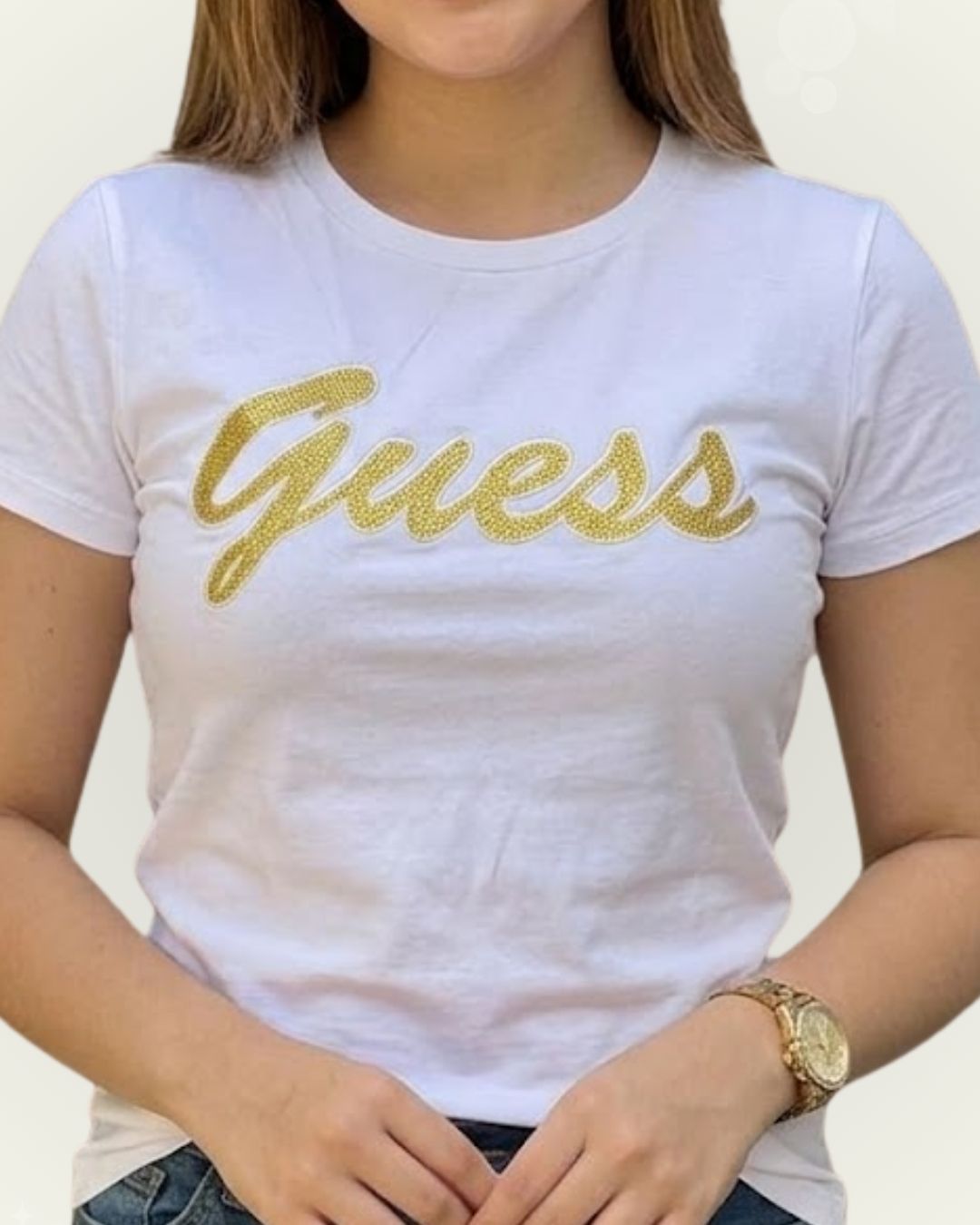 Blusa Guess color blanco estampada