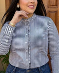Camisera Tommy Hilfiger color blanco rayas grises