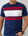 Camiseta Tommy Hilfiger color azul de rayas en bloque