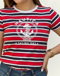 Blusa Náutica color rojo a rayas