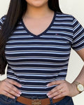 Blusa Tommy Hilfiger color azul rayas multicolor