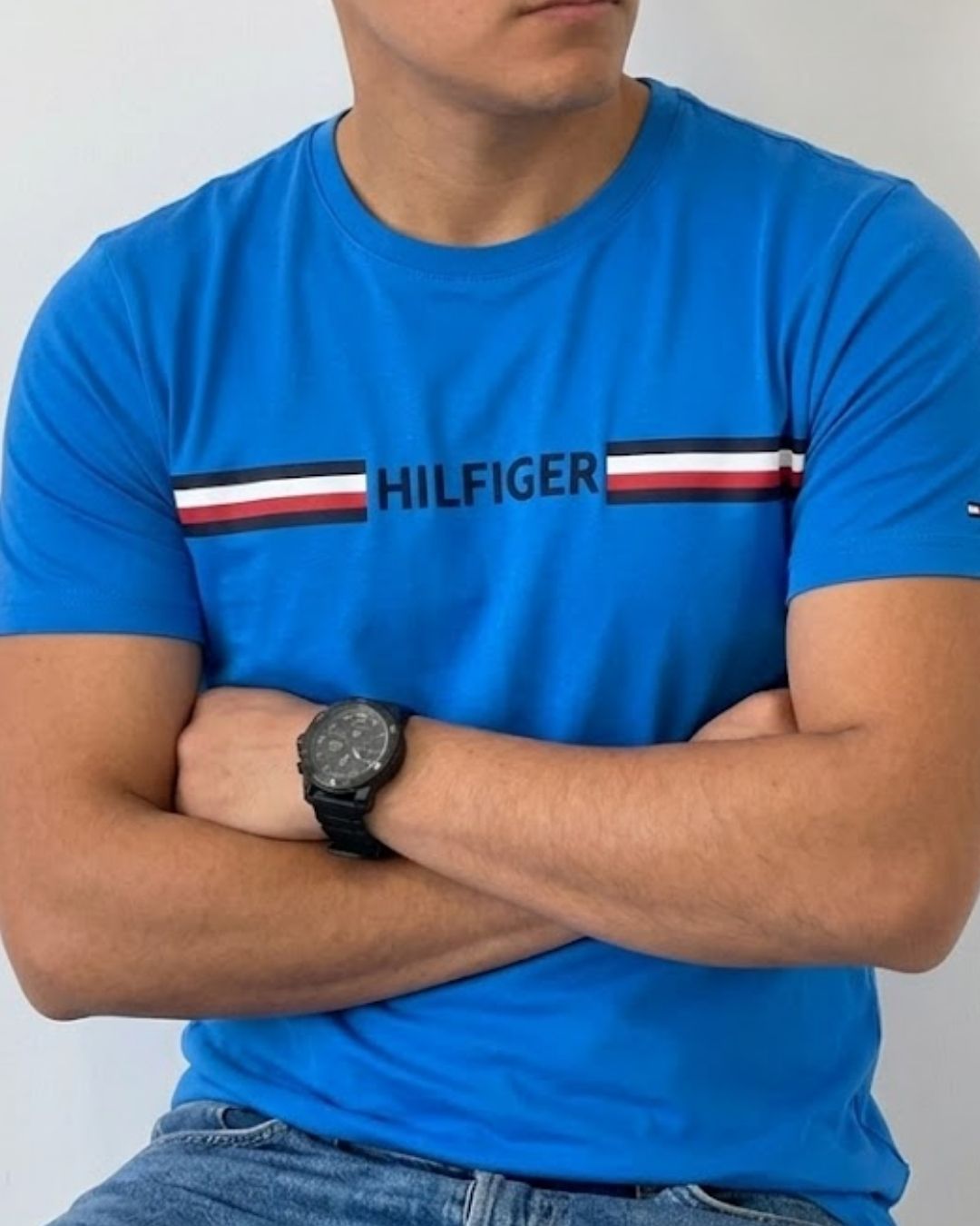 Camiseta Tommy Hilfiger color azul estampada