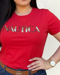 Blusa Náutica color rojo estampado