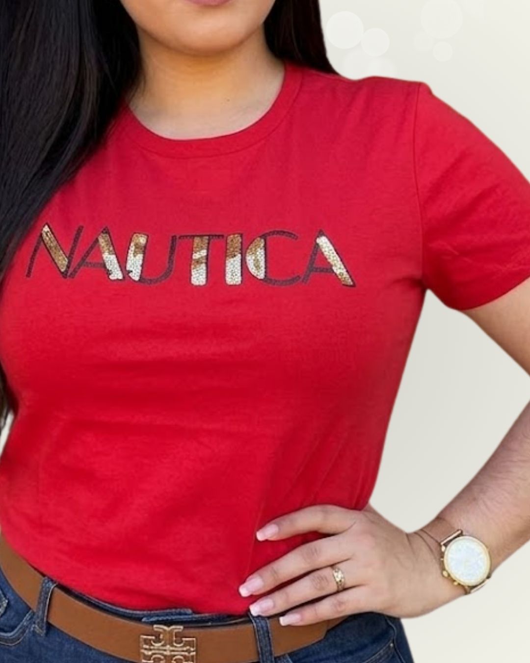 Blusa Náutica color rojo estampado