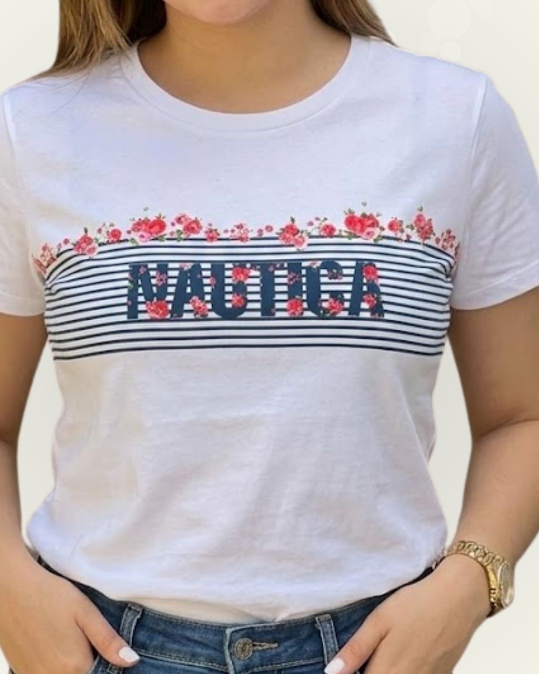 Blusa Náutica color blanco estampado