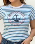 Blusa Náutica color blanco a rayas
