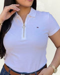 Polo Tommy Hilfiger Slim Fit color blanco