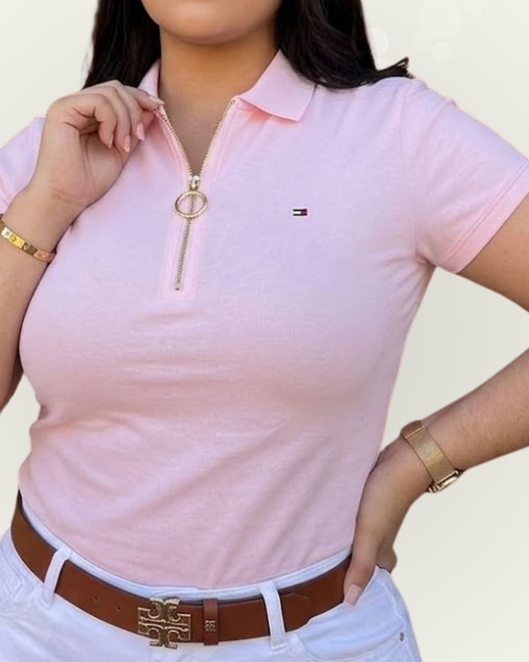 Polo Tommy Hilfiger Slim Fit color rosa