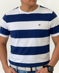 Camiseta Tommy Hilfiger color blanco rayas azules