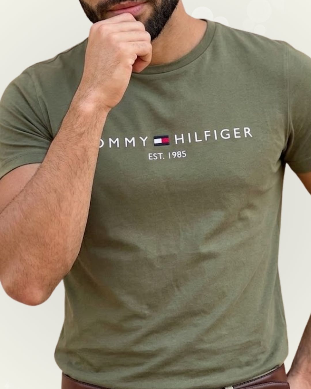 Camiseta Tommy Hilfiger color verde estampada
