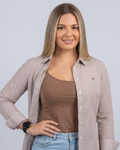 Camisera Tommy Hilfiger color beige rayas café