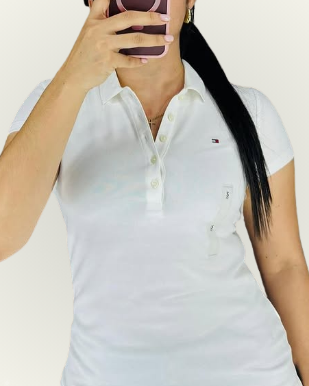 Polo Tommy Hilfiger Slim Fit color blanco