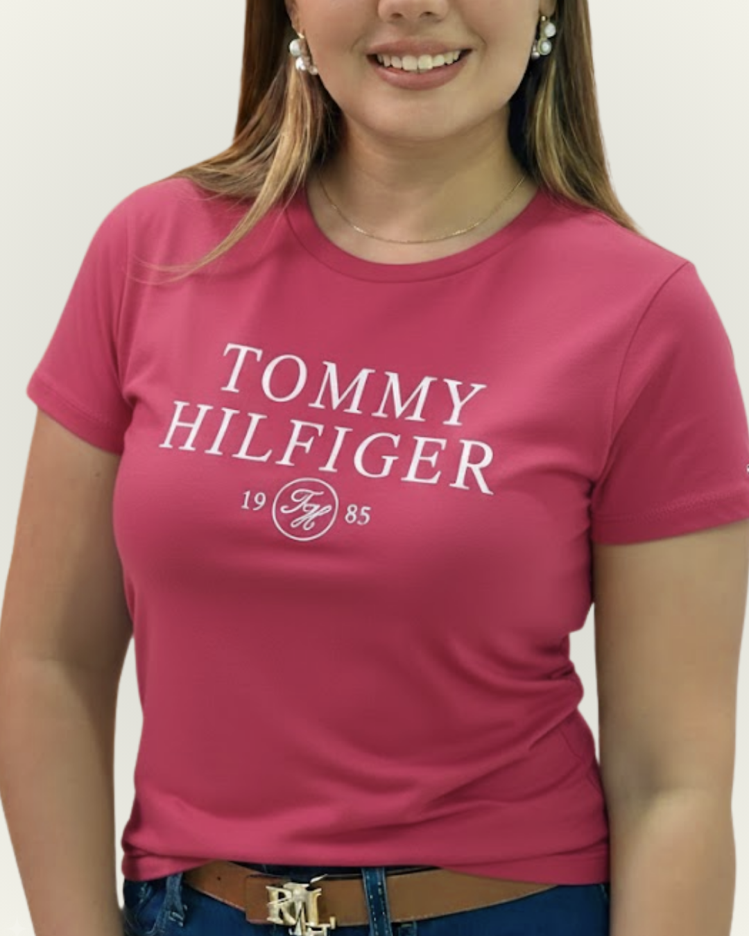 Blusa Tommy Hilfiger color rosado estampada