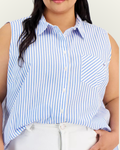 Camisera Tommy Hilfiger color blanco raya azules