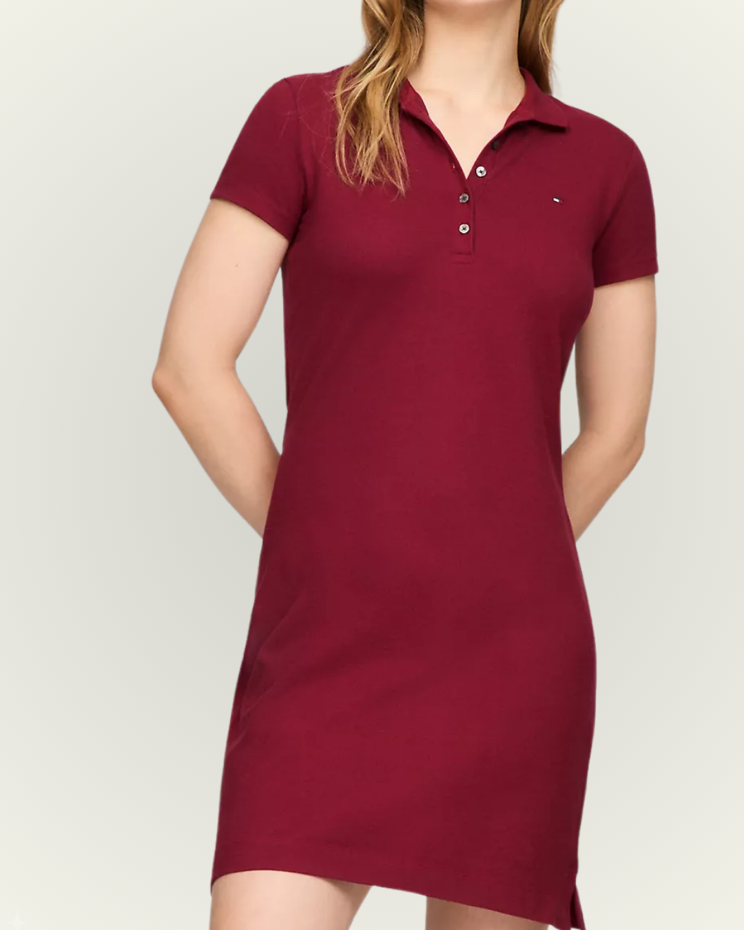 Vestido Tommy Hilfiger Slim Fit color vino