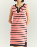 Vestido Náutica color coral rayas azules