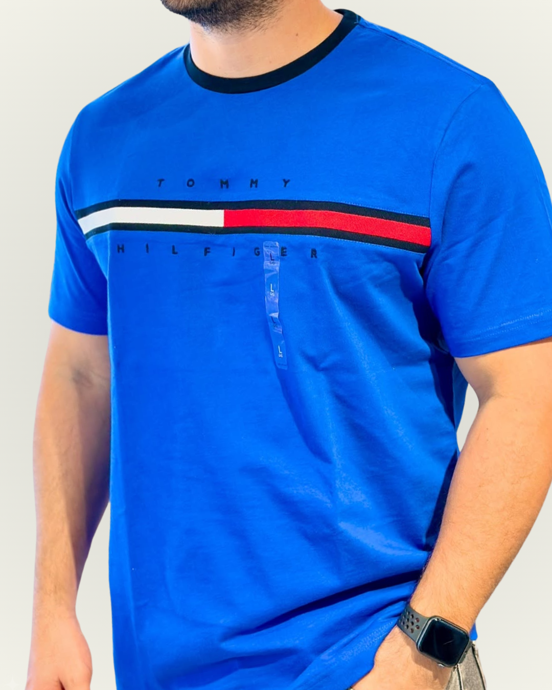 Camiseta Tommy Hilfiger color azul estampada