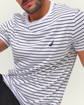 Camiseta Náutica color blanco rayas azules