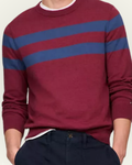 Suéter Tommy Hilfiger color rojo rayas azules