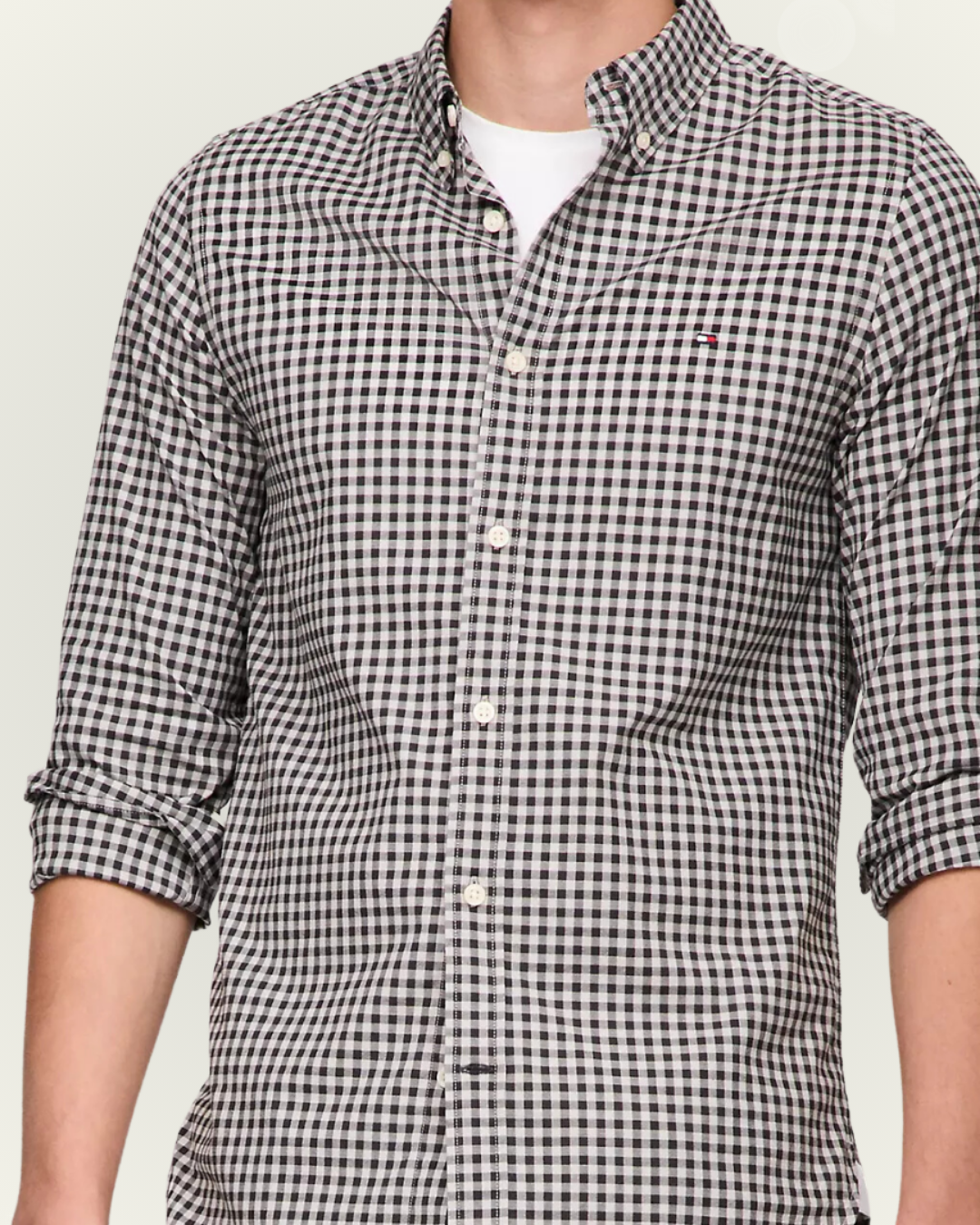Camisa Tommy Hilfiger Slim Fit cuadros grises