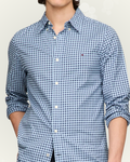 Camisa Tommy Hilfiger Slim Fit cuadros celestes