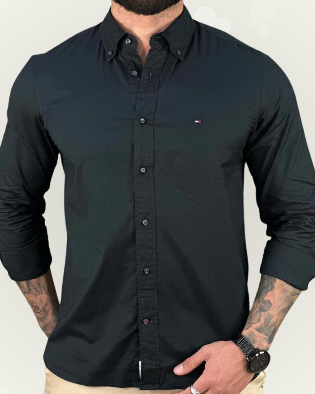 Camisa Tommy Hilfiger color negro