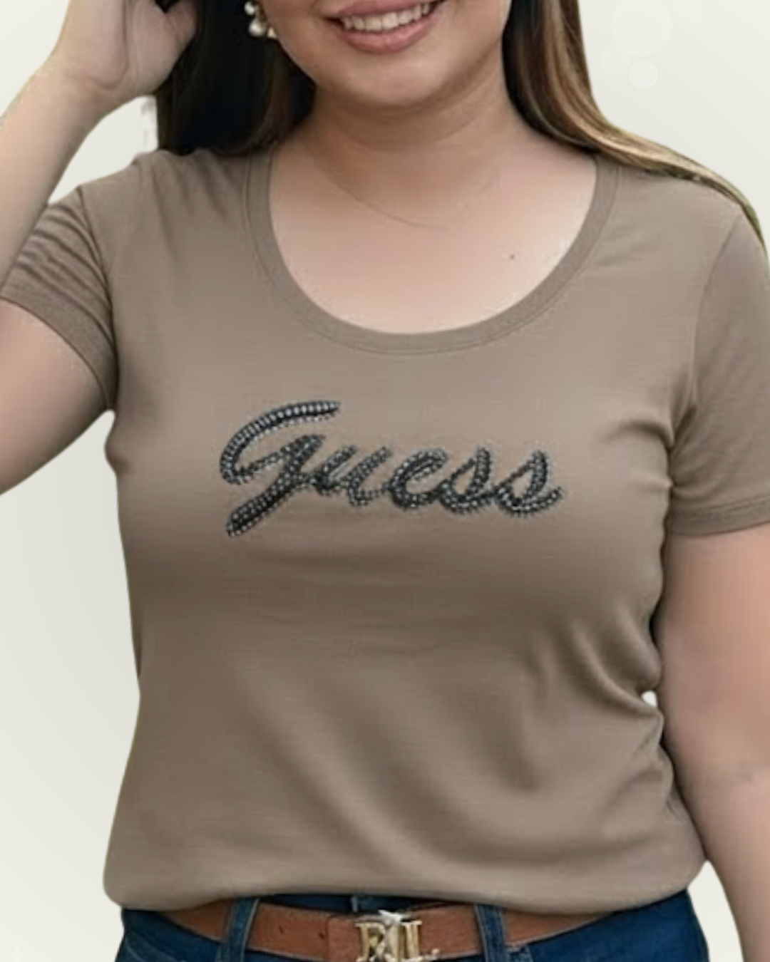Blusa Guess color café estampada