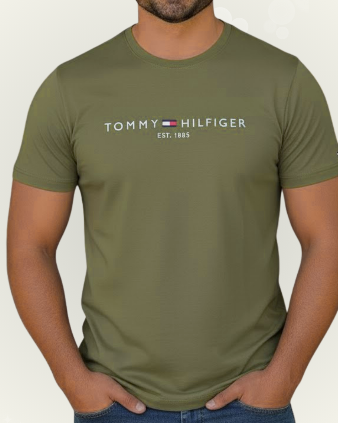 Camiseta Tommy Hilfiger color verde estampada