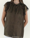 Blusa Tommy Hilfiger color negro puntos dorados