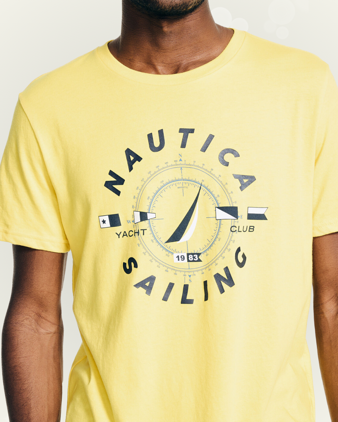 Camiseta Náutica color amarillo estampada