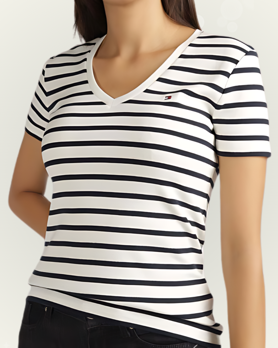 Blusa Tommy Hilfiger color blanco rayas azules
