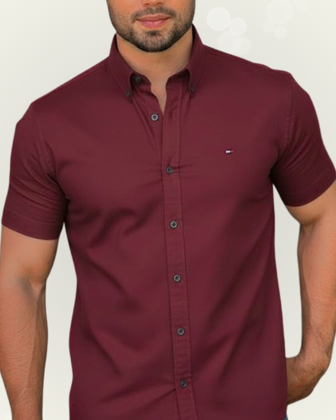 Camisa Tommy Hilfiger color vino