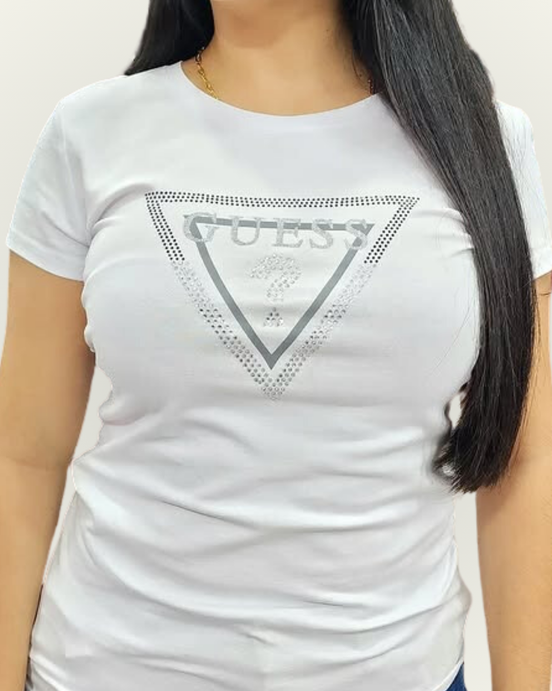 Blusa Guess color blanco estampada