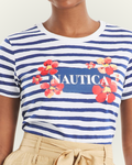 Blusa Náutica color blanca rayas azules